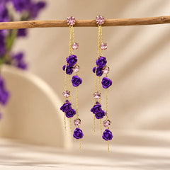 Purple Rose Trail Earrings