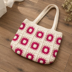 Pink Blossom Crochet Bag
