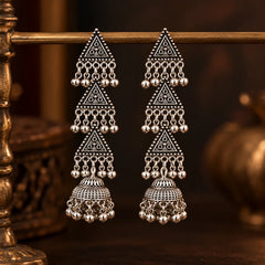 Tribal Triangle Chain Earrings