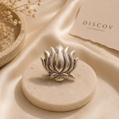Silver Lotus Statement Ring