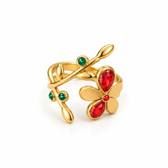 Ruby Bloom Vine Ring