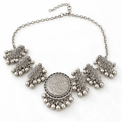 Heritage Coin Choker Oxidised Necklace