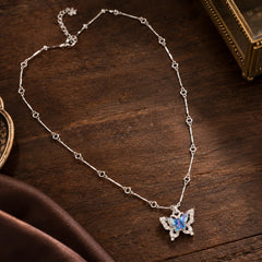 Silver Butterfly Pendant Necklace