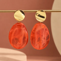 Coral Chic Drop Earrings
