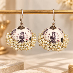 Goddess Motif Meenakari Jhumka