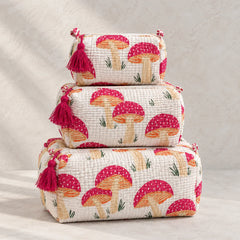 Pink Mushroom 3 Layered Pouches
