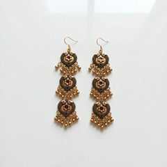 Golden Layered Antique Earrings