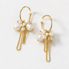 Pearl Cluster Hoops