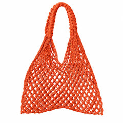Orange Mesh Crochet Bag