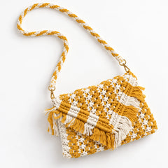 Sunflower Knot Macrame Bag
