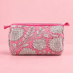 Pink & White Floral Pouch Set