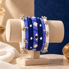 Lavender and White Luxe Bangle Set
