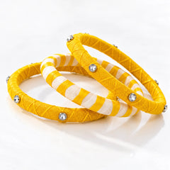 Yellow Stripe Bangles Set