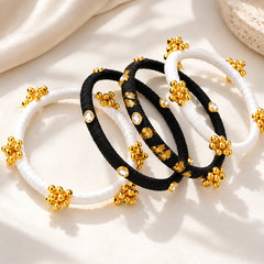Monochrome Golden Ghungroo Bangle Set