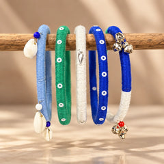 Boho Shell Ghungroo Bangle Set