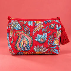 Red Floral Garden Pouch Set