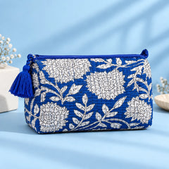 Blue Botanical Pouch Set