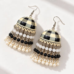 Checkered Meenakari Jhumkas