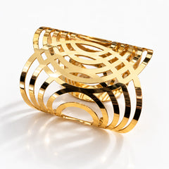 Geometric Cage Gold Cuff Bracelet