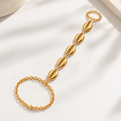 Gold Cowrie Shell Hand Chain