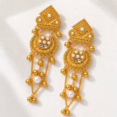 Gold Temple Chain Earrings