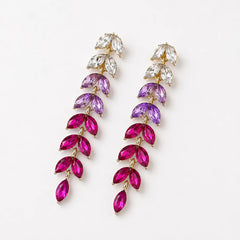 Leaf Crystal Dangle Earrings