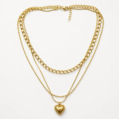 Multi-Layer Heart Pendant Necklace