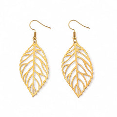 Leaf Cutwork Dangle Earrings