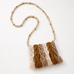 Boho Knot Macrame Tassel Sling Bag