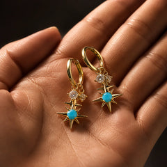 Celestial Charm Hoop Earrings - 18K Gold Plated