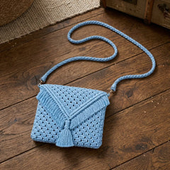 Sky Blue Macrame Sling Bag