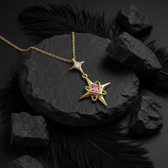 Starburst Pendant Necklace - 18K Gold Plated