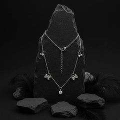 Western Bow & Crystal Charm Necklace