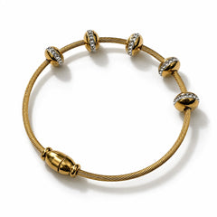 Crystal Spacer Bangle - 18K Gold Plated