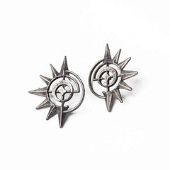 Edgy Spiked Oxidised Studs