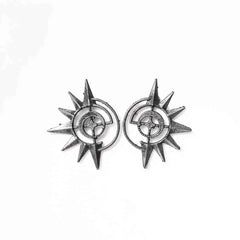 Edgy Spiked Oxidised Studs