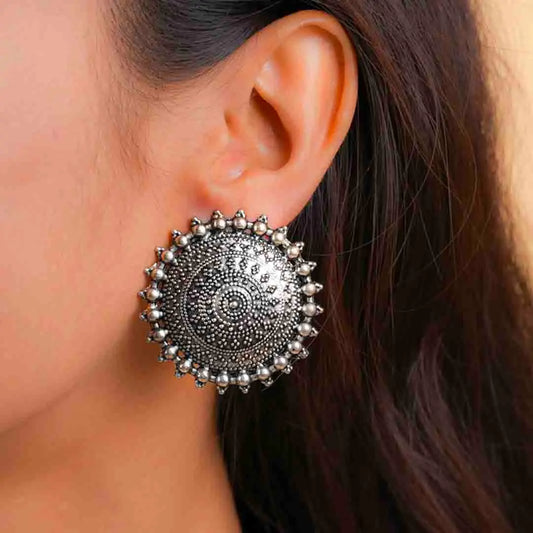 Oxidised Circular Studs