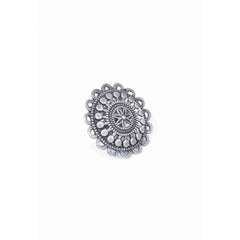 Floral Oxidised Ring