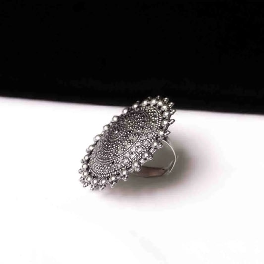 Oxidised Round Ring