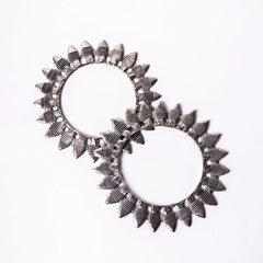 Ethnic Oxidised Round Leaf Bangles