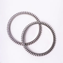 Ethnic Silver Round Bangles