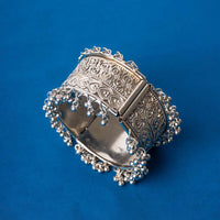 Ethnic Silver Ghungroo Cuff Bangle