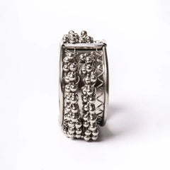 Silver Wavy Ghungroo Cuff Bracelet