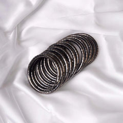 Metallic Black Toned Spiral Bracelet