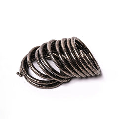 Metallic Black Toned Spiral Bracelet