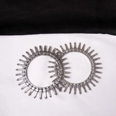Oxidised Round Spike Bangles