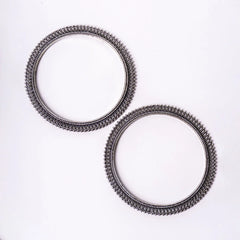Oxidised Dot Link Round Bangles