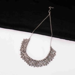 Oxidised Beaded Round Ghungroo Necklace
