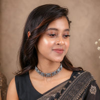 Oxidised Intricate Choker Necklace