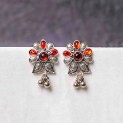 Oxidised Small Flower Studs